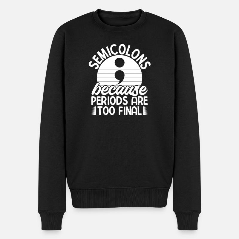 Points au point-virgule Trop Finale Point-virgule - Pull Premium bio Homme - noir