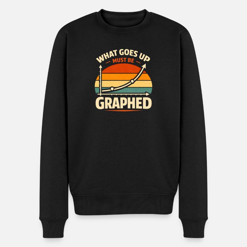 Was steigt, wird geplottet | Daten Nerd - Männer Premium Bio Pullover - Schwarz