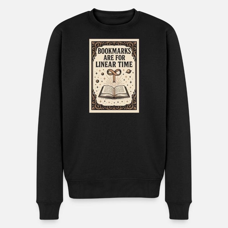 Linear Time Bookmarks | Sci-Fi Book - Men's Premium Organic Jumper - black