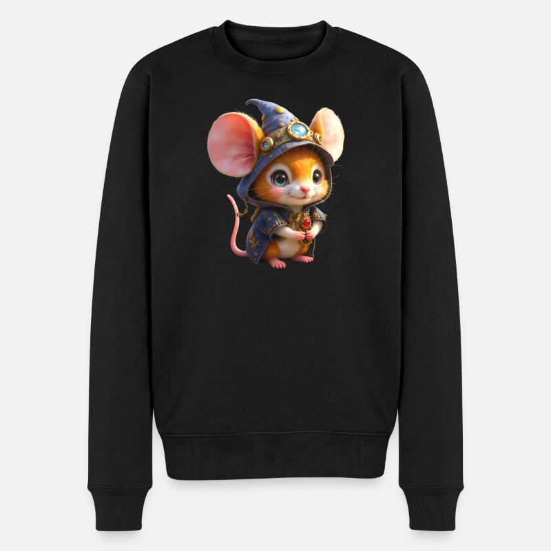 Blue Steampunk Wizard Mouse - Men's Premium Organic Jumper - black