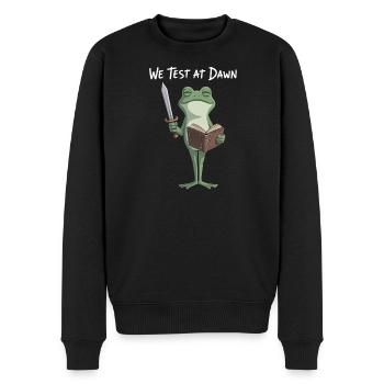 Dawn Test Froschritter - Männer Premium Bio Pullover - Schwarz - Vorne - Nico (187cm)