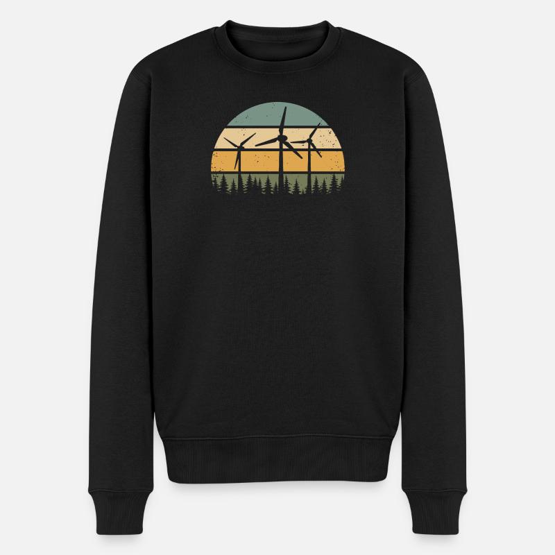 Éoliennes Éoliennes Éoliennes Éoliennes - Pull Premium bio Homme - noir