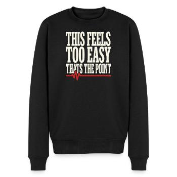 Entraînement en zone 2 : entraînement de la fréquence cardiaque facile - Pull Premium bio Homme - noir - Devant - Nico (187cm)