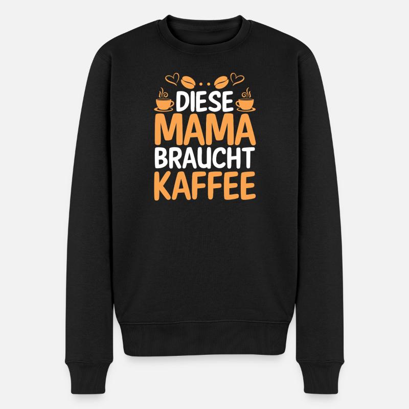Kaffee Kaffeeliebhaber Mutter Mama - Männer Premium Bio Pullover - Schwarz