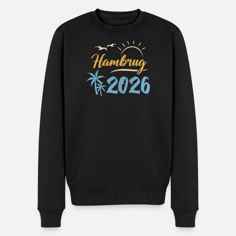 Hamburg 2026 - Männer Premium Bio Pullover - Schwarz
