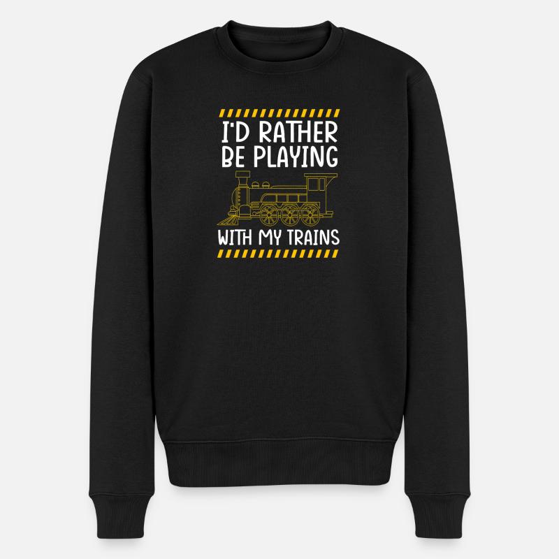 Modelleisenbahn Modellbau Modellbauer - Männer Premium Bio Pullover - Schwarz