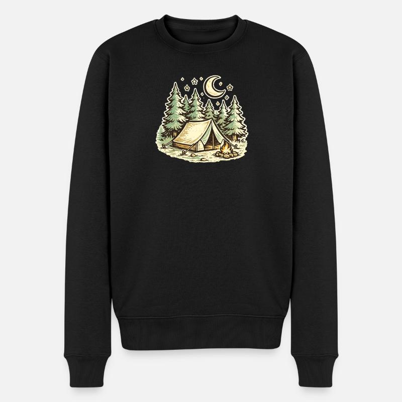 Camping - Männer Premium Bio Pullover - Schwarz