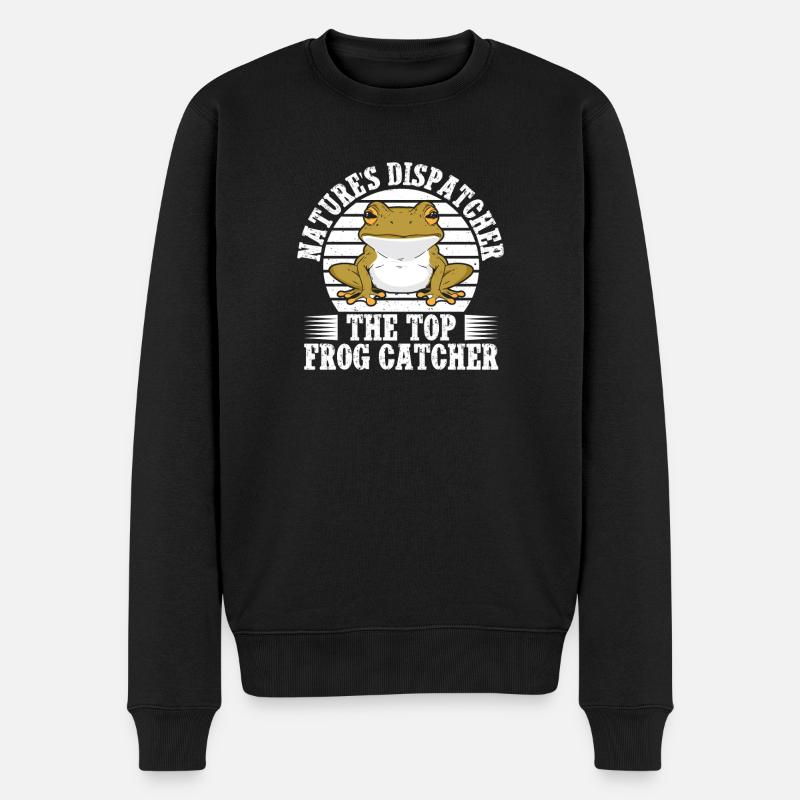 Frog Catcher Dispatcher Frog - Männer Premium Bio Pullover - Schwarz