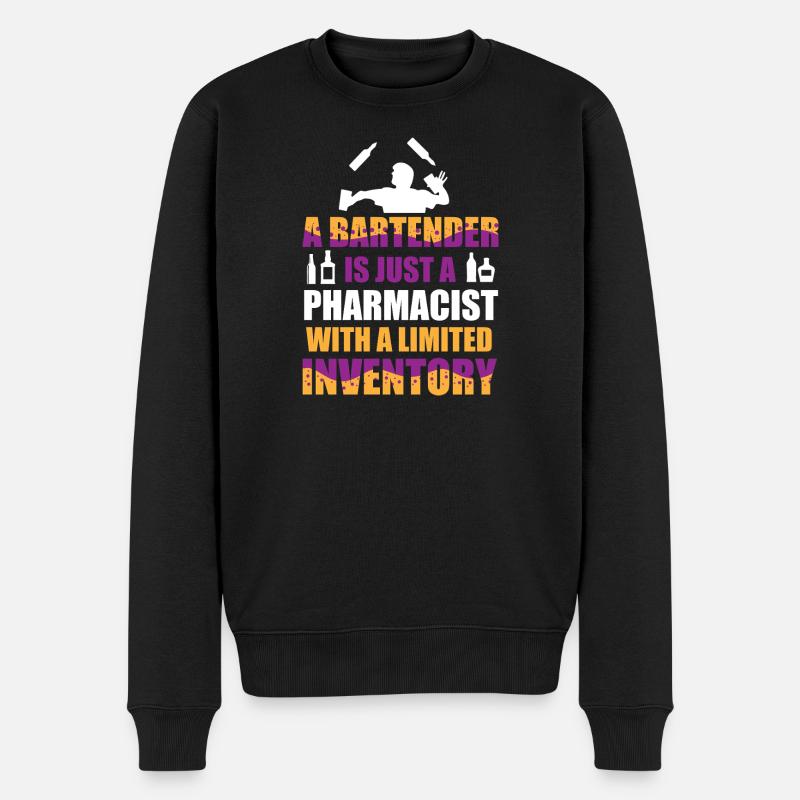 Barkeeper Kellner bartender Barmann - Männer Premium Bio Pullover - Schwarz