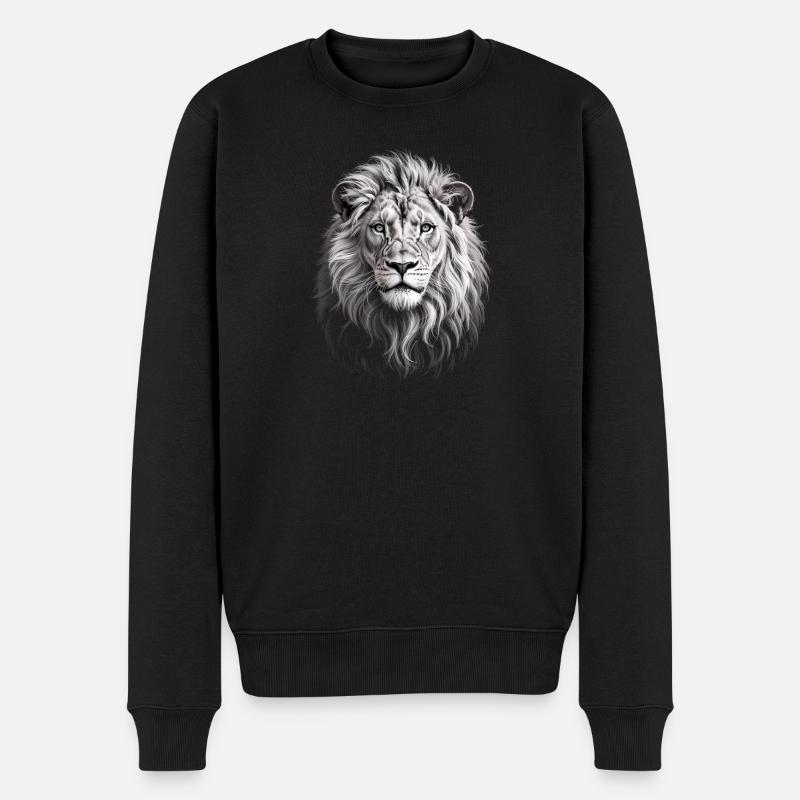 Löwennkopf Löwe - Männer Premium Bio Pullover - Schwarz