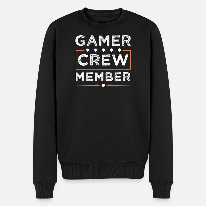 Gamer Crew - Männer Premium Bio Pullover - Schwarz