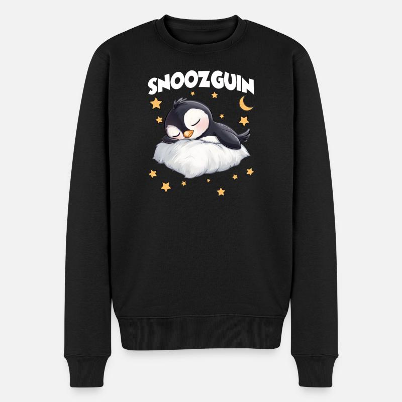Snoozguin Penguin Pyjama Matinal Fatigué - Pull Premium bio Homme - noir