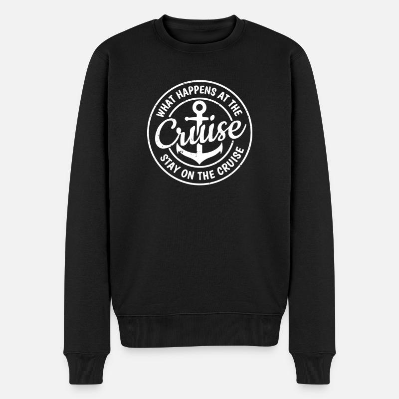 what happens at the cruise stay on the cruise - Männer Premium Bio Pullover - Schwarz