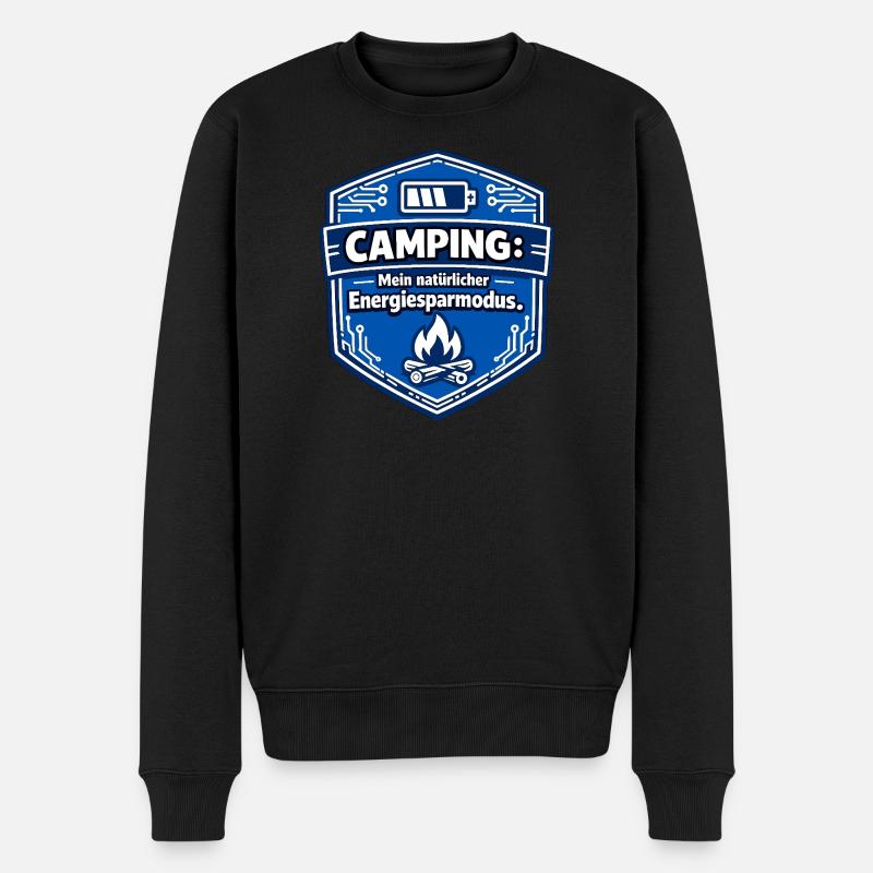 Camping Energiesparmodus - Männer Premium Bio Pullover - Schwarz