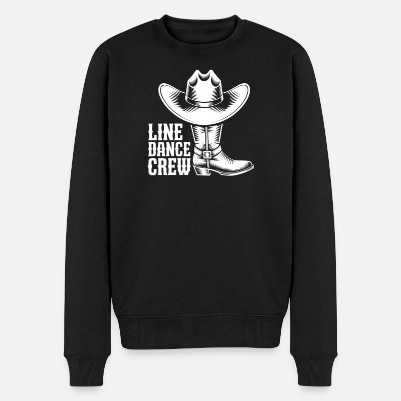 Line Dance Crew Western Flair - Männer Premium Bio Pullover - Schwarz