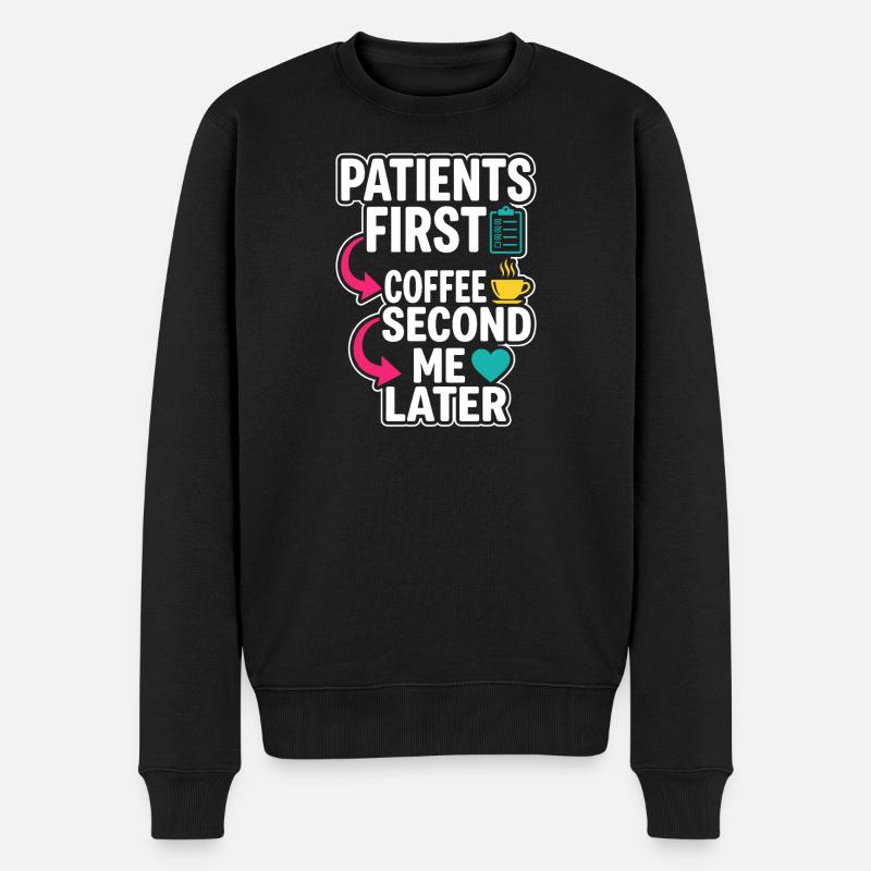 Nachtschicht-krankenschwester, Müde - Männer Premium Bio Pullover - Schwarz