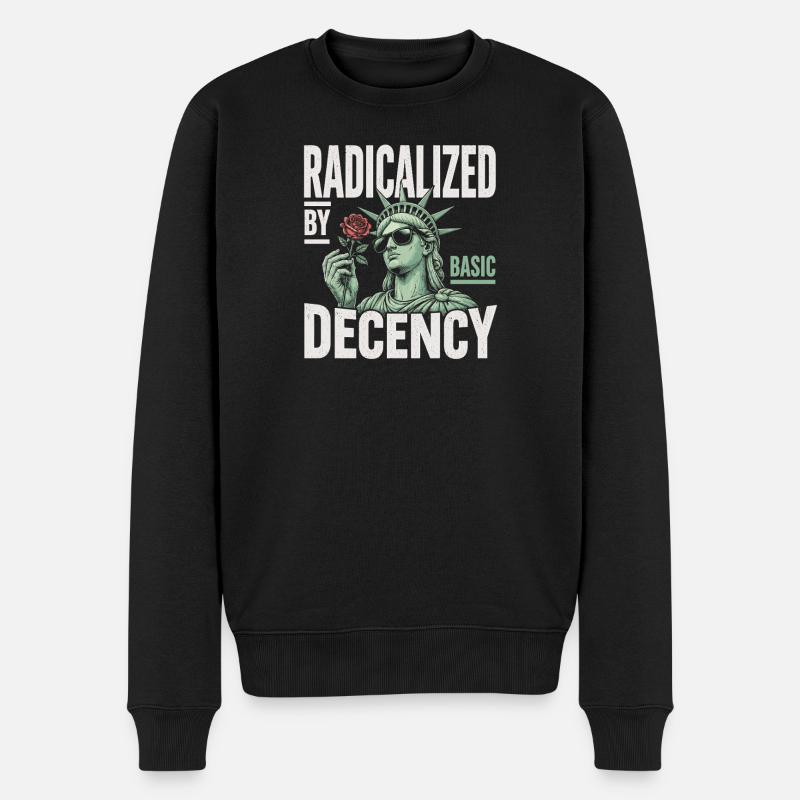 Radicalized by Decency Statue - Men's Premium Organic Jumper - black