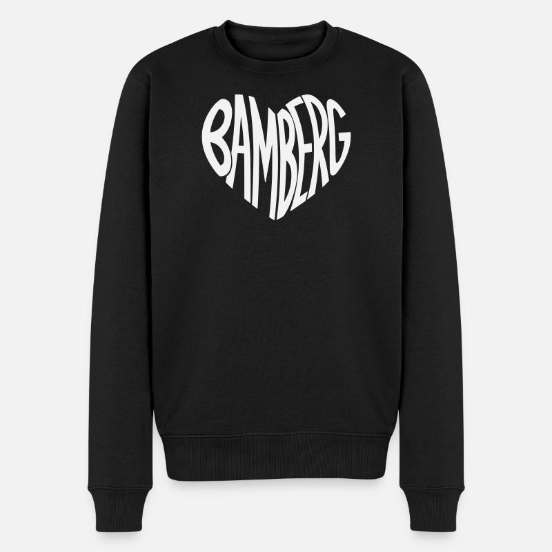 Bamberg Herz Typo - Männer Premium Bio Pullover - Schwarz