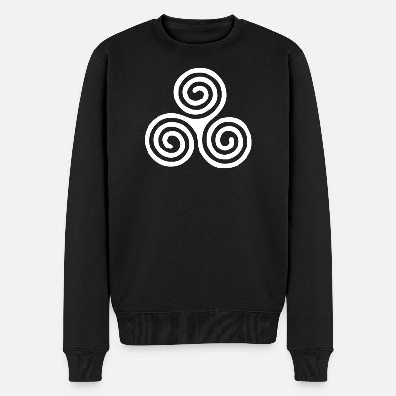 Triskele blanc - Pull Premium bio Homme - noir