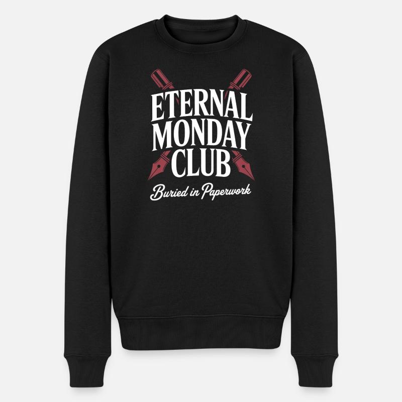 Club du Lundi Éternel : Paperasse - Pull Premium bio Homme - noir