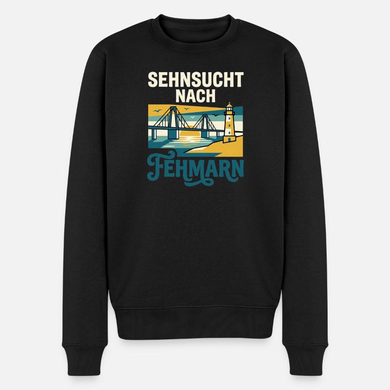Fehmarn Sehnsucht - Männer Premium Bio Pullover - Schwarz