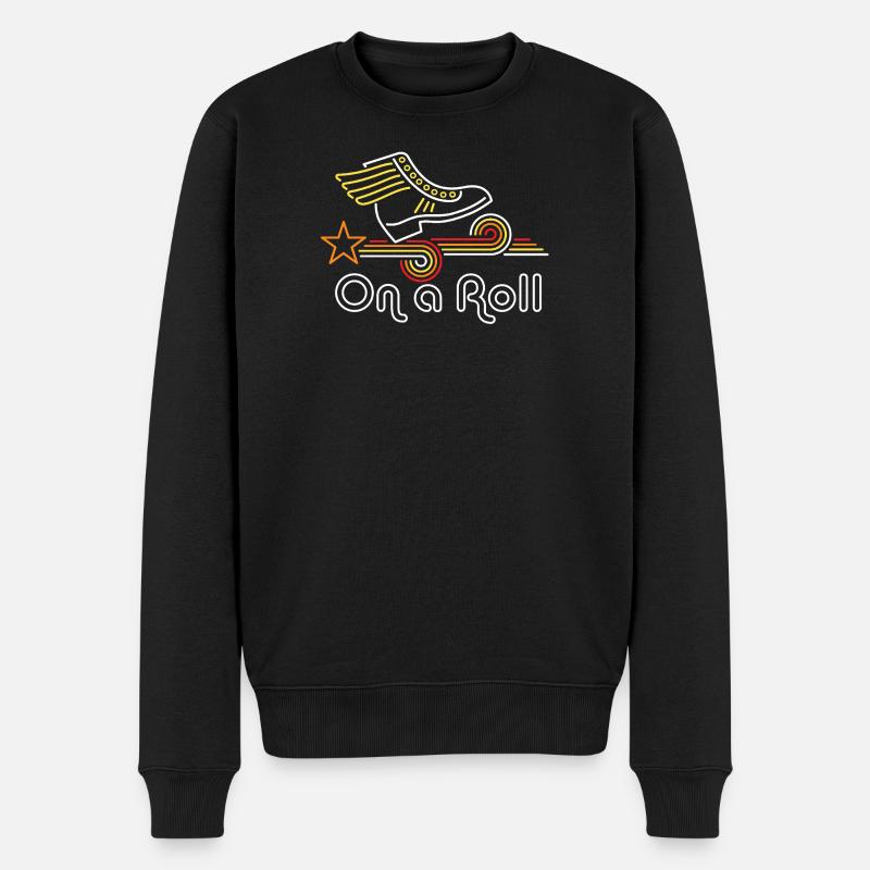 Im Flow - Männer Premium Bio Pullover - Schwarz