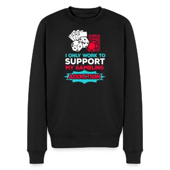Casino poker kartenspiel glücksspiel - Männer Premium Bio Pullover - Schwarz - Vorne - Nico (187cm)
