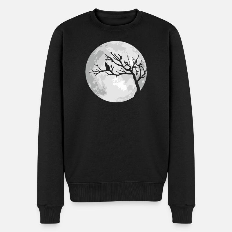 Lune de Chat Lune d’Halloween - Pull Premium bio Homme - noir