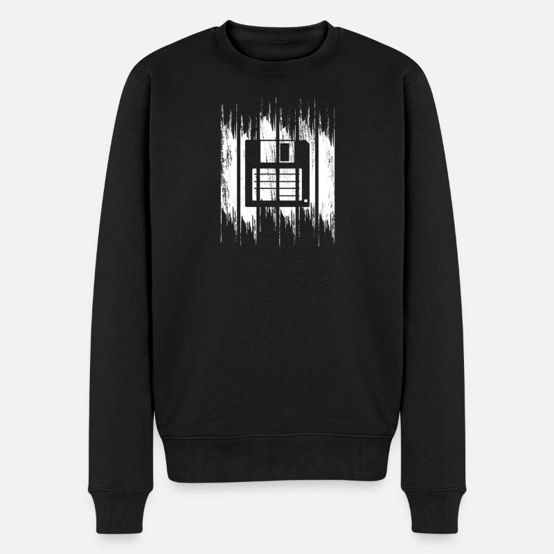 Floppy Disk Drawing - Men's Premium Organic Jumper - black