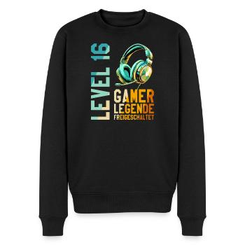 16. Geburtstag Junge Mädchen Gaming Level 16 Jahre - Männer Premium Bio Pullover - Schwarz - Vorne - Nico (187cm)