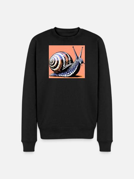 Schnecke - Männer Premium Bio Pullover - Schwarz