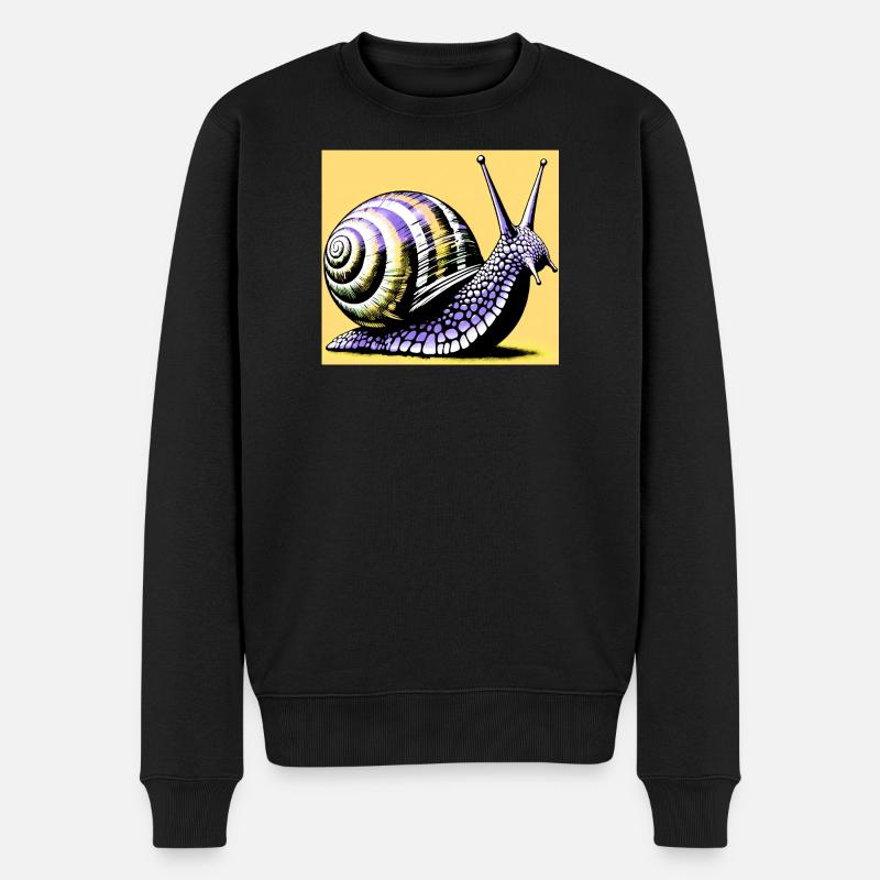 Schnecke - Männer Premium Bio Pullover - Schwarz