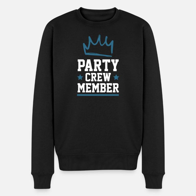 Party Crew - Männer Premium Bio Pullover - Schwarz