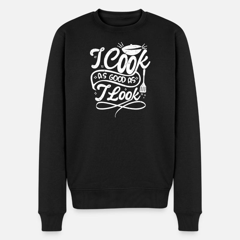 I cook as good as I look - Männer Premium Bio Pullover - Schwarz