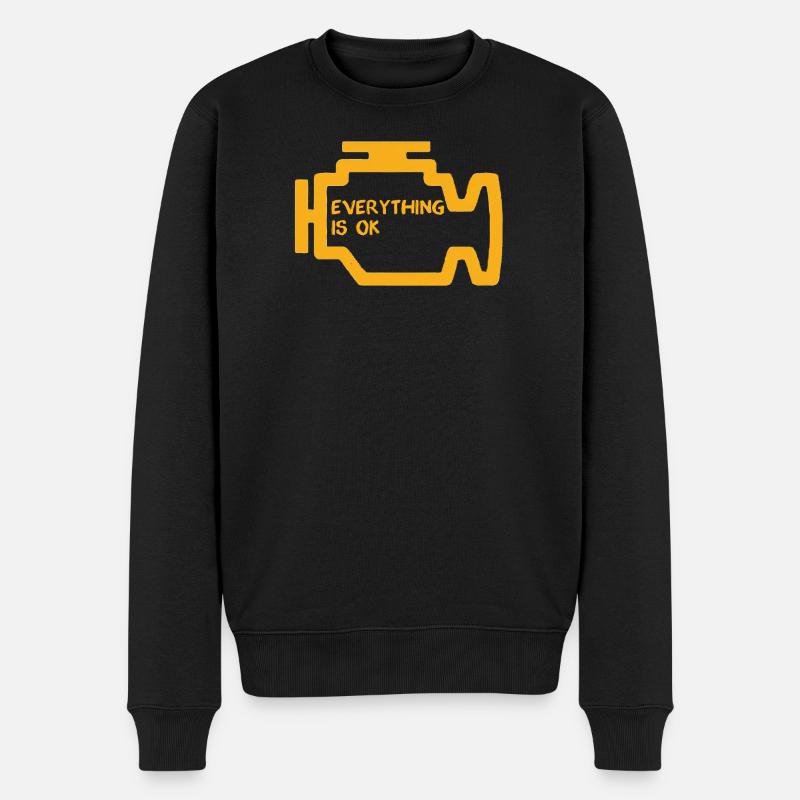 Motorkontrollleuchte - Männer Premium Bio Pullover - Schwarz