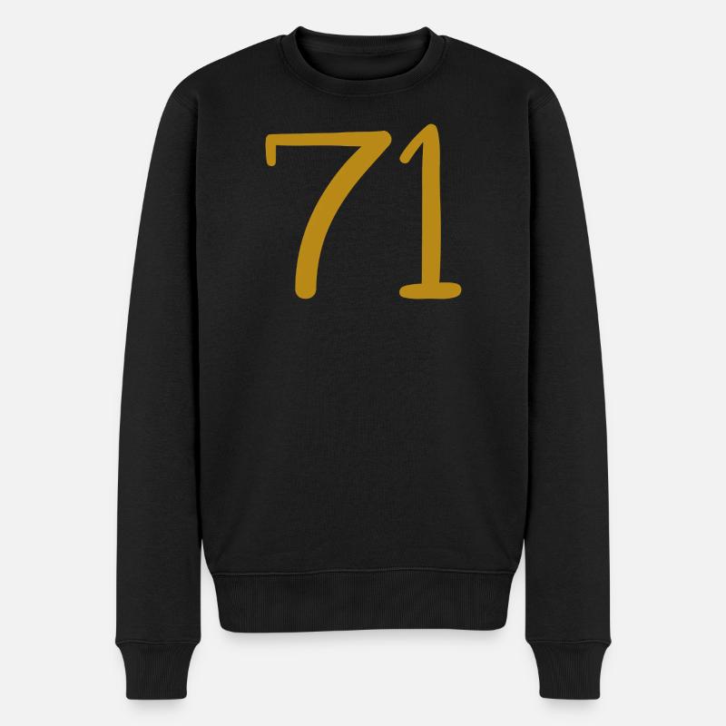 71 - Männer Premium Bio Pullover - Schwarz