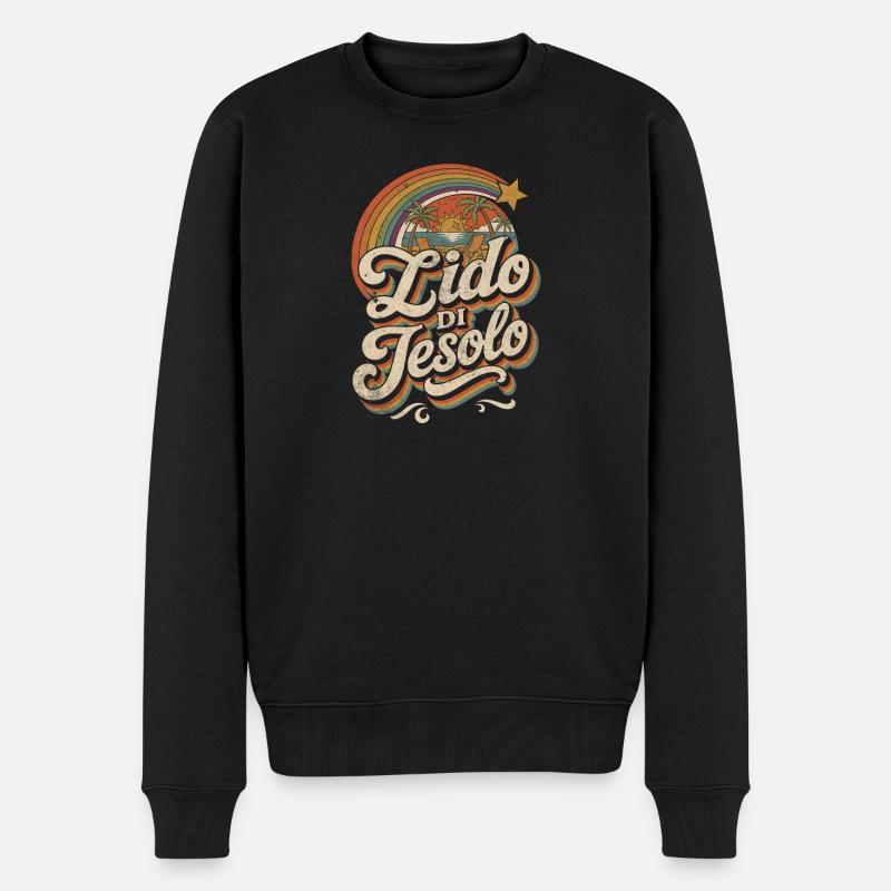 Lido di Jesolo Retro Sunset - Männer Premium Bio Pullover - Schwarz