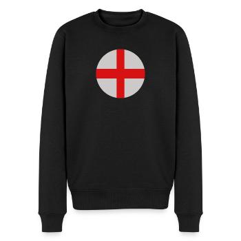 Round English flag - Men's Premium Organic Jumper - black - Front - Nico (187cm)