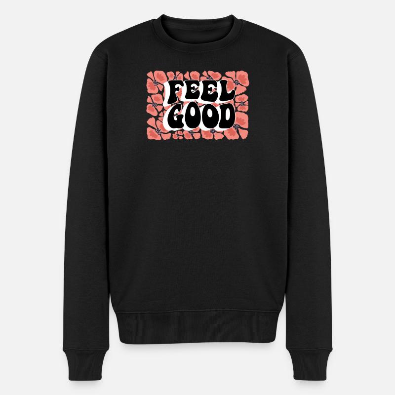 Feel Good Floral Motif - Pull Premium bio Homme - noir