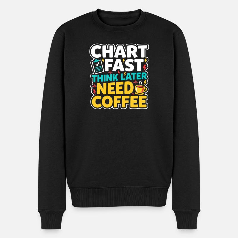 Nachtschicht-krankenschwester, Müde - Männer Premium Bio Pullover - Schwarz