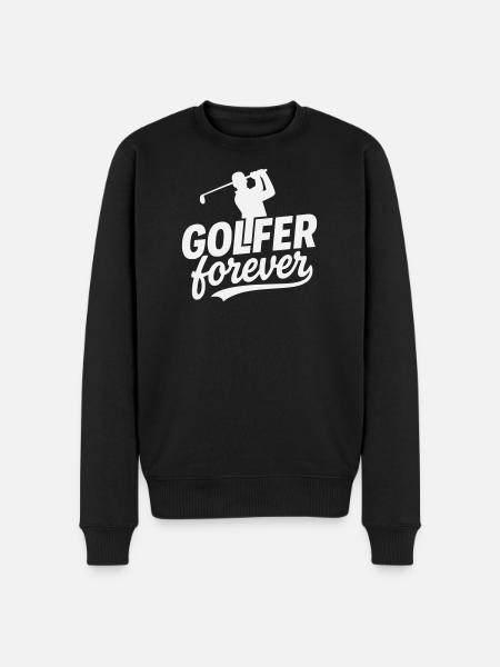 Golfer Forever logo motif - Men's Premium Organic Jumper - black
