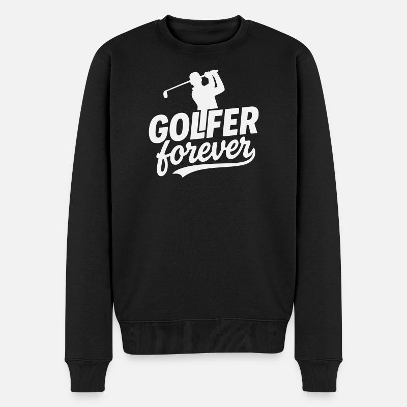 Golfer Forever logo motif - Men's Premium Organic Jumper - black