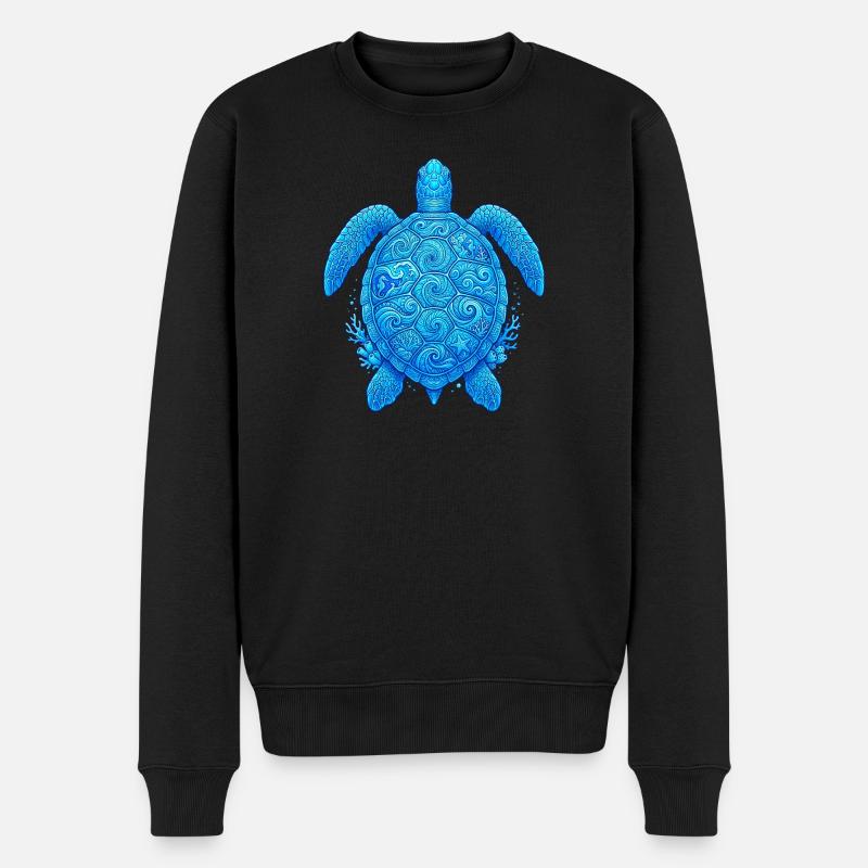 Tortue bleue - Pull Premium bio Homme - noir