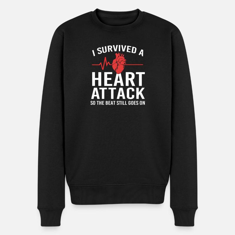 Herzinfarkt - Männer Premium Bio Pullover - Schwarz