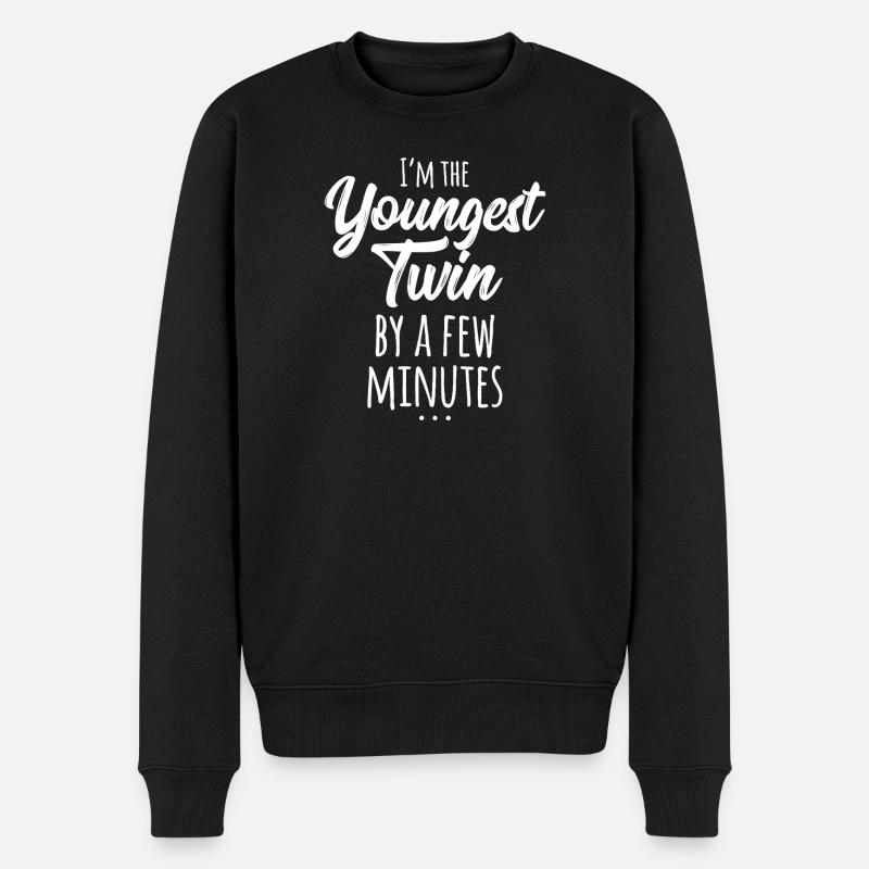 Youngest Twin Caption Tee - Men's Premium Organic Jumper - black