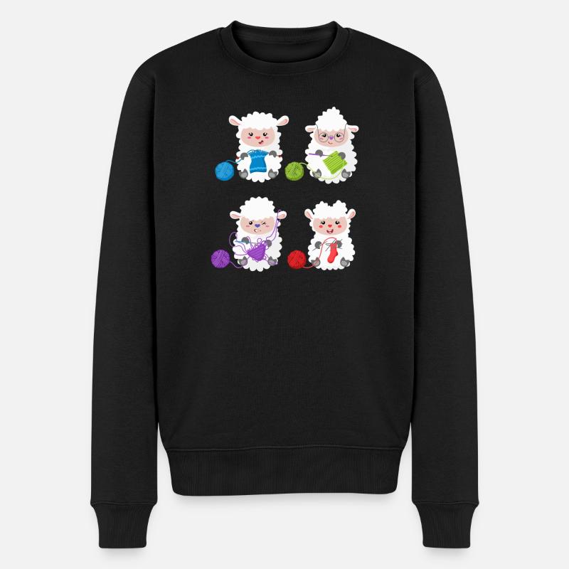 Lambs Knit Yarn Pals - Männer Premium Bio Pullover - Schwarz