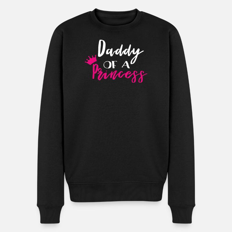 Papa einer Prinzessin - Männer Premium Bio Pullover - Schwarz