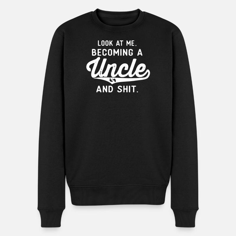 Becoming an Uncle — Bold Script - Men's Premium Organic Jumper - black
