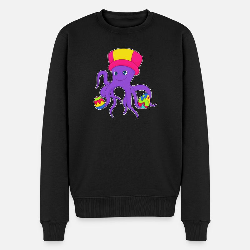 Octopus Easter Easter Eggs - Men's Premium Organic Jumper - black