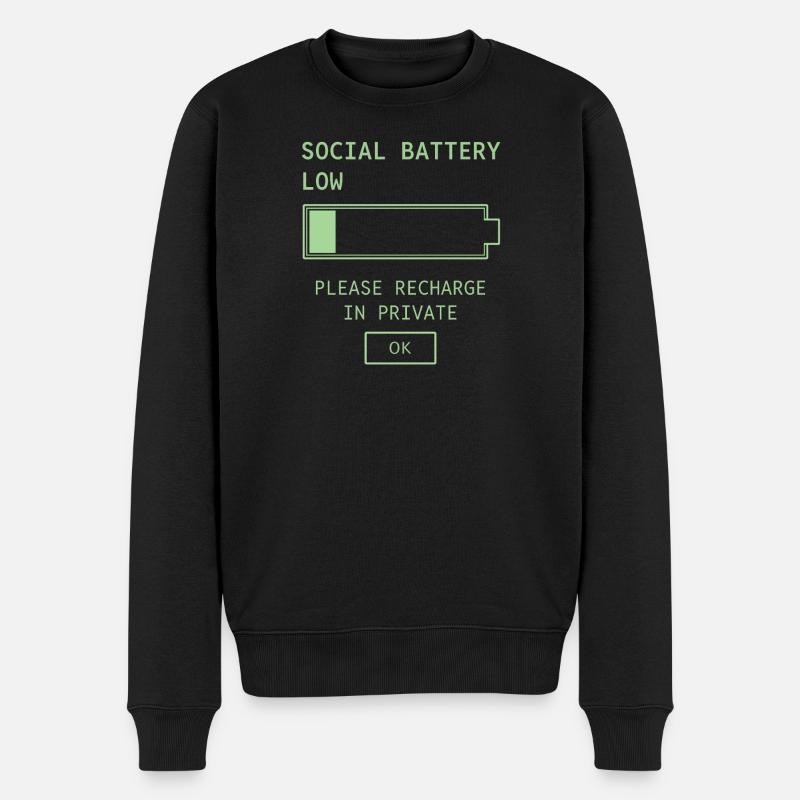 Batterie sociale faible - Pull Premium bio Homme - noir